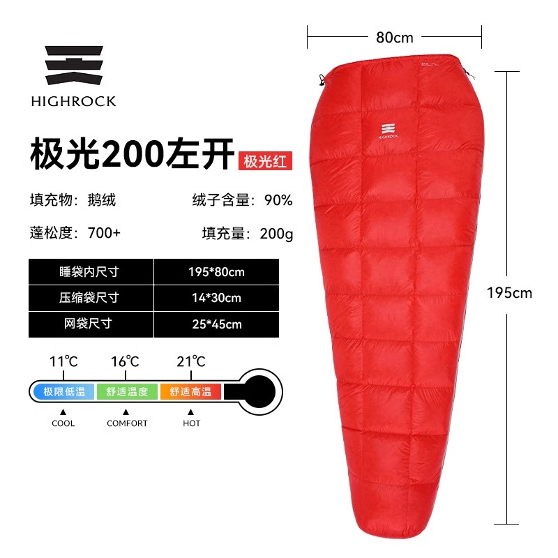 Highrock Aurora 700 Goose Down Sleeping Bag